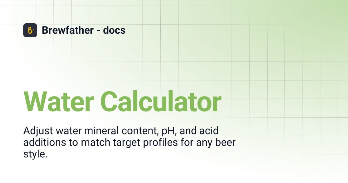 Water Calculator | Brewfather